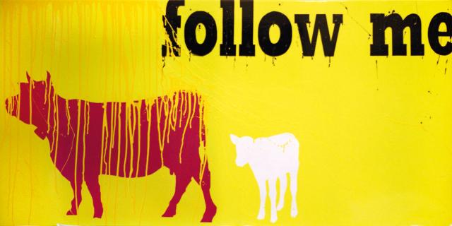 FOLLOW ME<br /><br />100X200<br />vernice da carrozzeria su lamiera di ferro<br /><span>Anno:</span>2011
